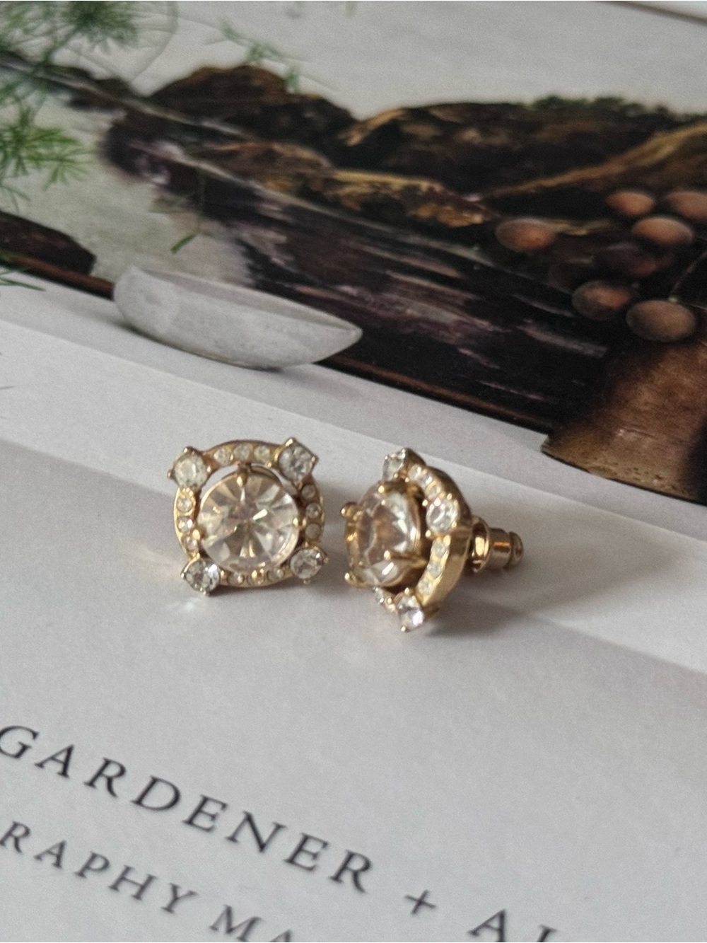 kate spade Gold Crystal Halo Stud Earrings